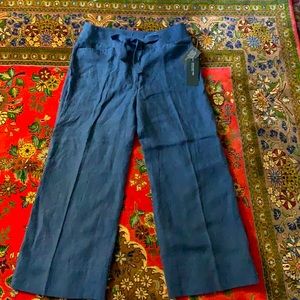 Jones of NY blue Linen capris (straight leg)